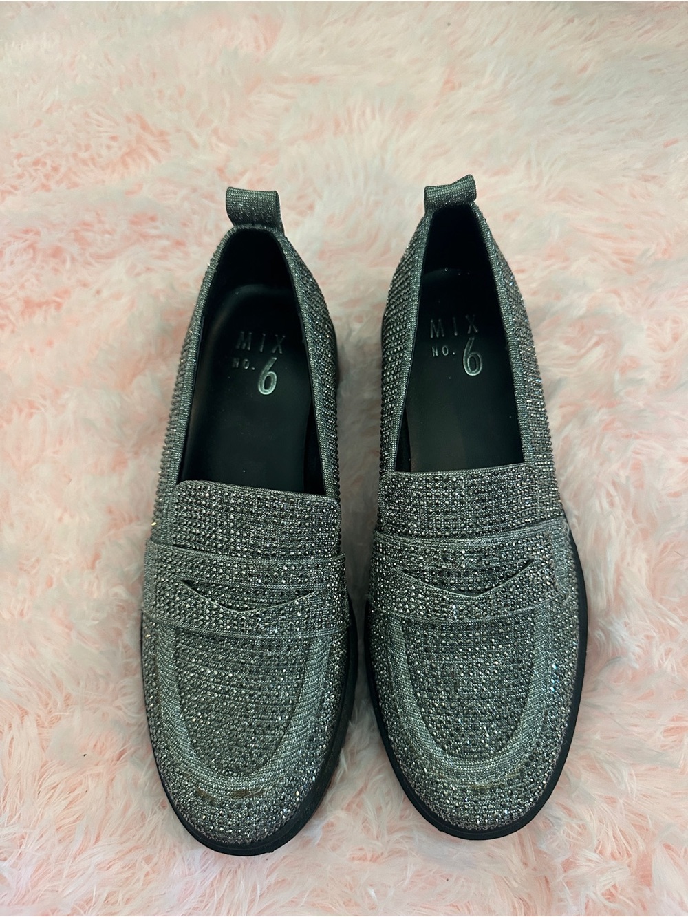 Mix No. 6 Silver Glitter Loafers